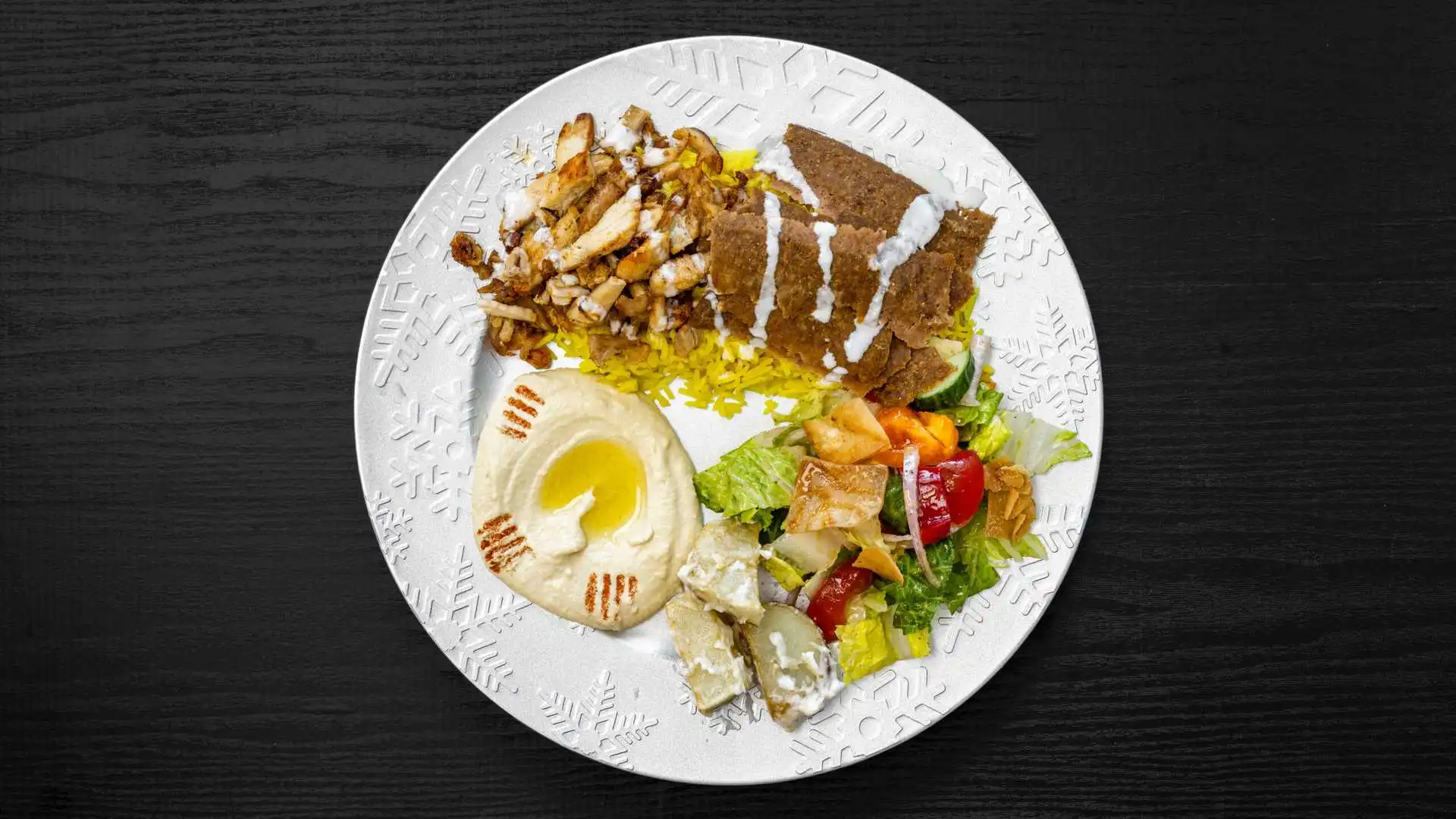 Mix Donair and Chicken Shawarma plate at Shawarmero Lebanese Grill in Calgary